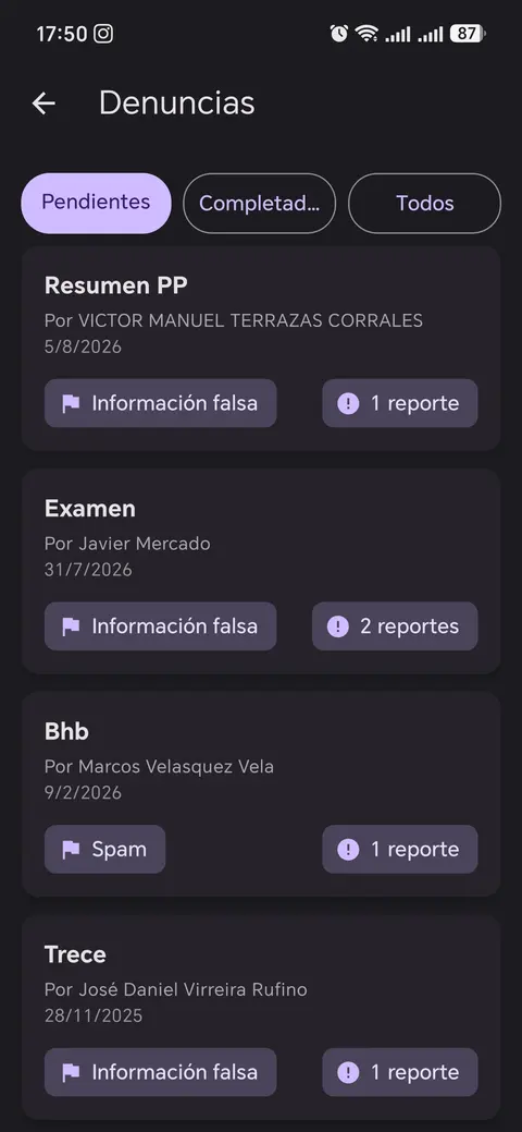 Moderation report queue