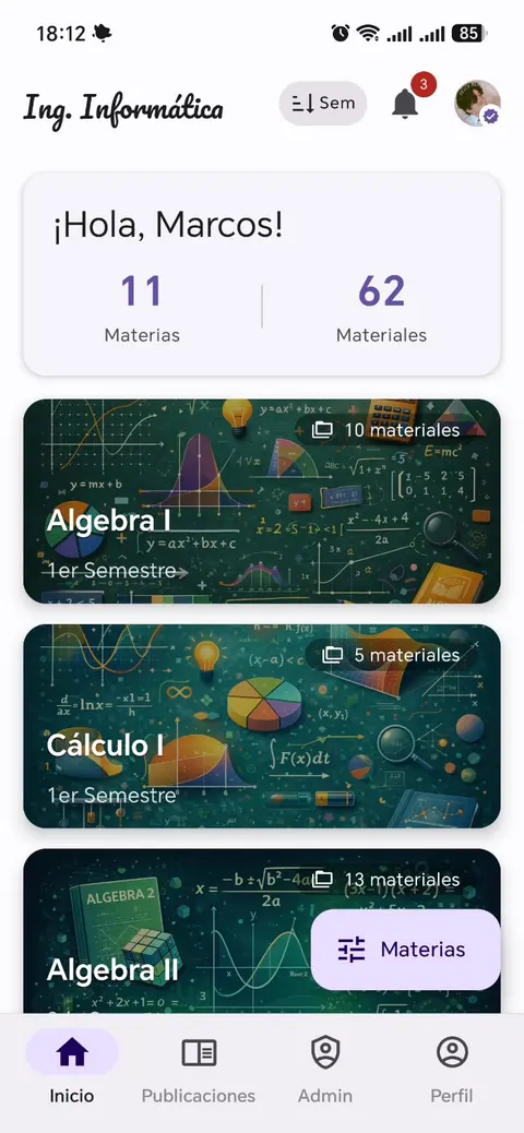 Subject feed in light mode
